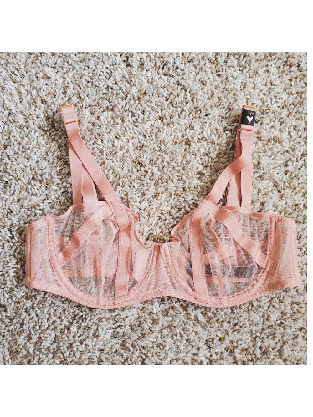 VS VICTORIA SECRET Pink Unlined Balconet BRA, 34C w Tags